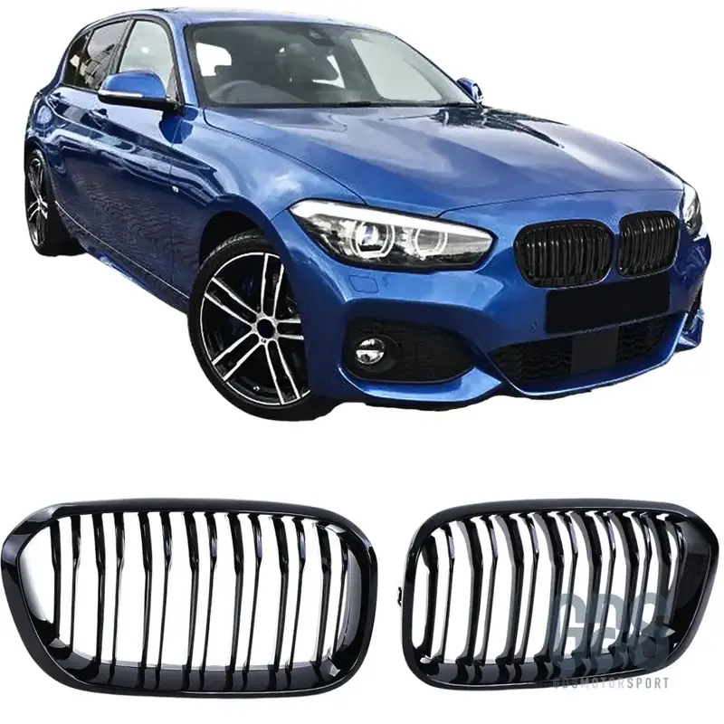 Grilles de Calandre Double Lame Noir Brillant BMW Série 1 F20 F21 Phase 2 LCI