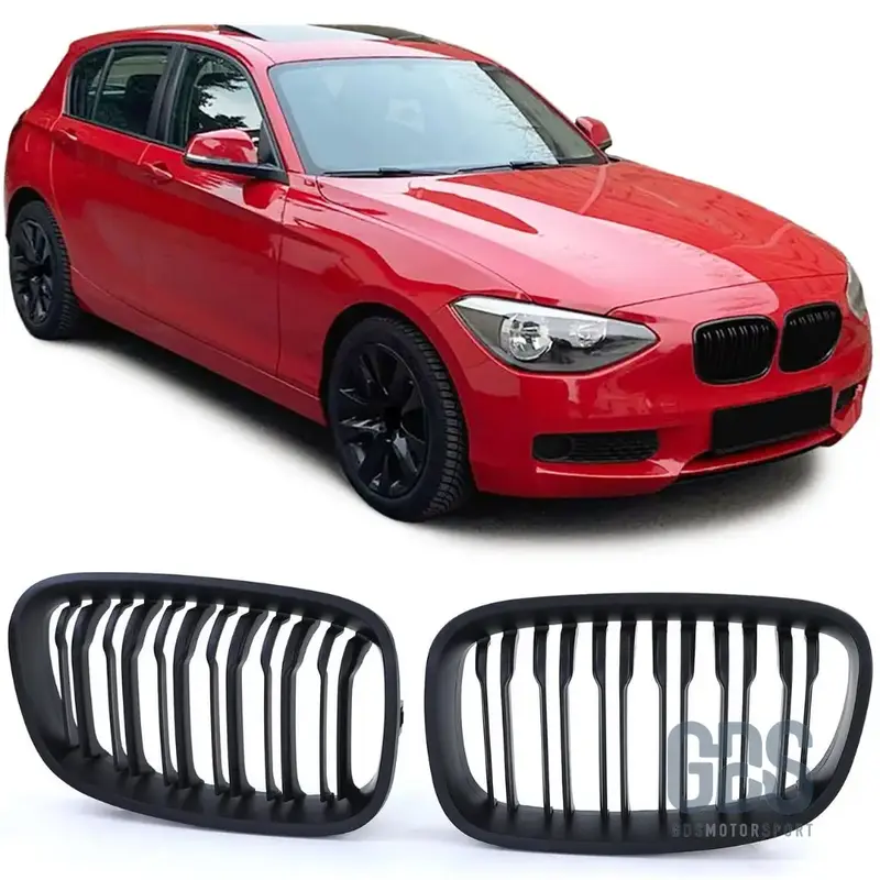 Grilles de Calandre Double Lame Noir Mat BMW Série 1 F20 F21 Phase 1