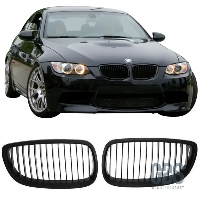 Grilles de calandre lame simple BMW Série 3 E92 E93 Phase 1 Noir Mate