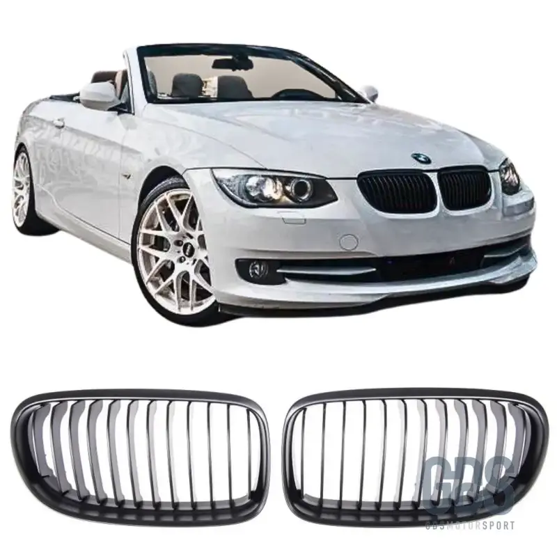 Grilles de calandre lame simple BMW Série 3 E92 E93 Phase 2 LCI Noir Mate