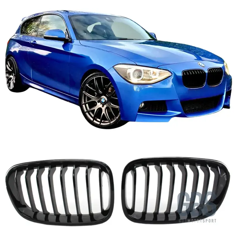 Grilles de Calandre Noir Brillant BMW Série 1 F20 F21 Phase 1 Pre-LCI