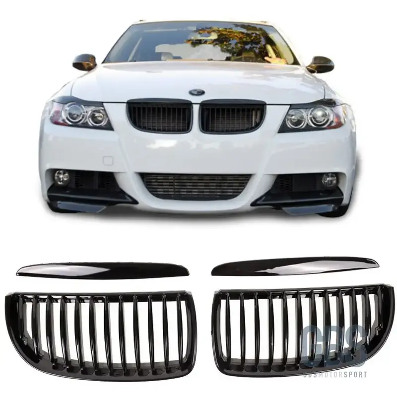 Grilles de Calandre Noir Brillant BMW Série 3 E90 E91 Phase 1