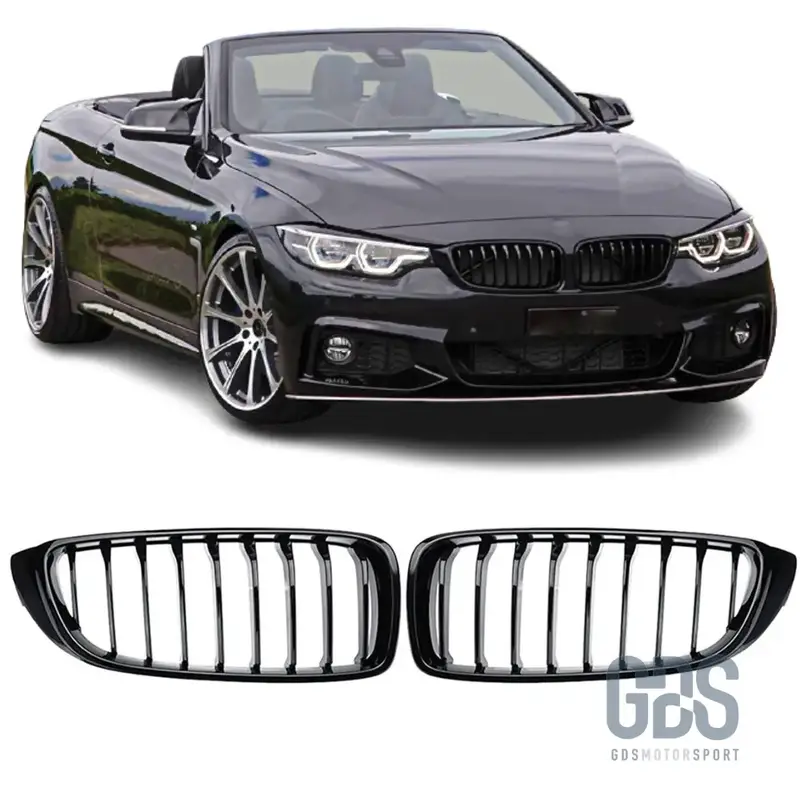 Grilles de calandre Noir Brillant Laqué pour BMW F32 F33 F36 Simple Lame