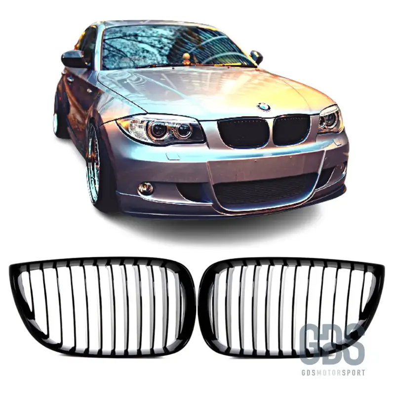 Grilles de Calandre Noir Brillant M Performance pour BMW Série 1 E81 E82 E87 E88 — Phase 1 (2004-2007)