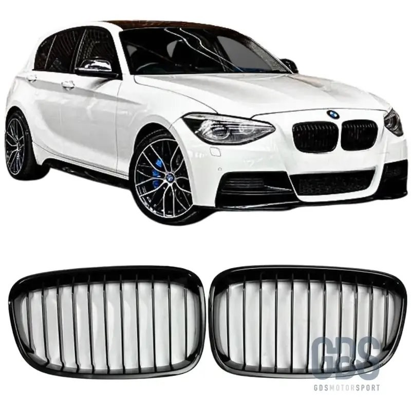 Grilles de Calandre Noir Brillant Slim Design BMW Série 1 F20 F21 Phase 1 Pre-LCI