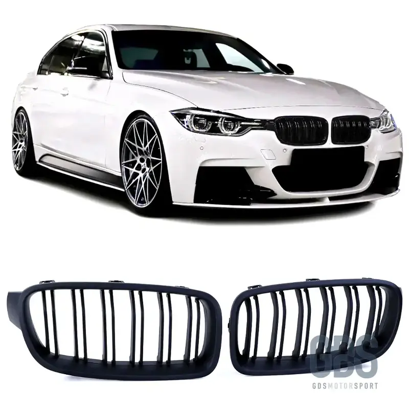Grilles de calandre Noir Mat double lame Look M3 BMW F30 F31