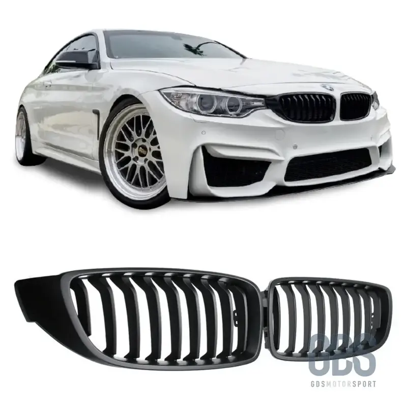 Grilles de calandre Noir Mat pour BMW F32 F33 F36 Simple Lame