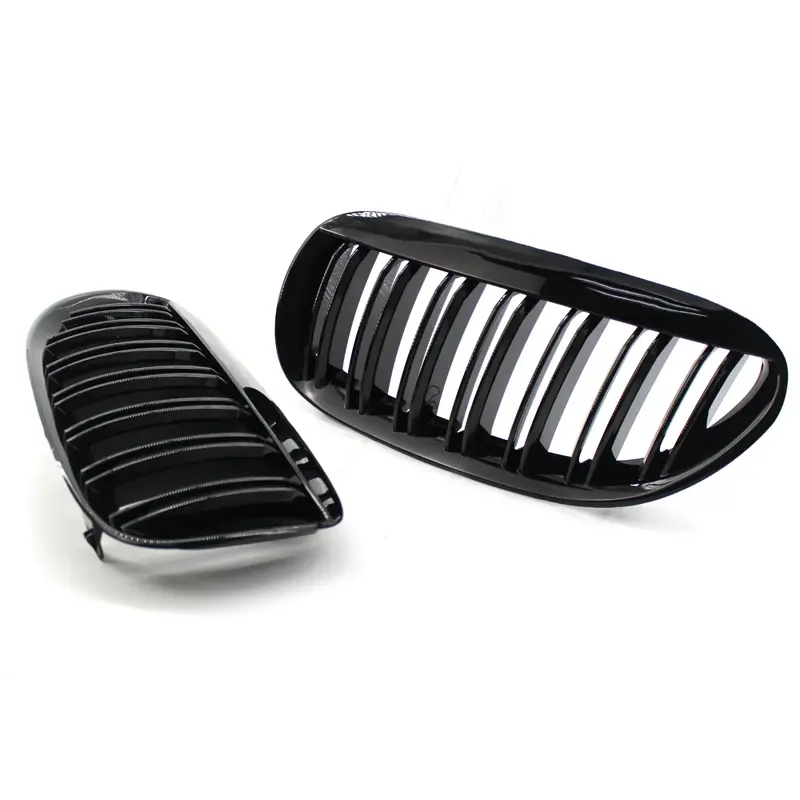 Grilles de calandre noires brillantes pour BMW Série 6 et M6 E63 E64 (2003 - 2010)