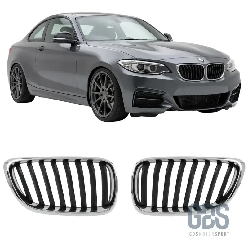 Grilles de Calandre Simple Lame Contour Chrome pour BMW Série 2 F22 F23