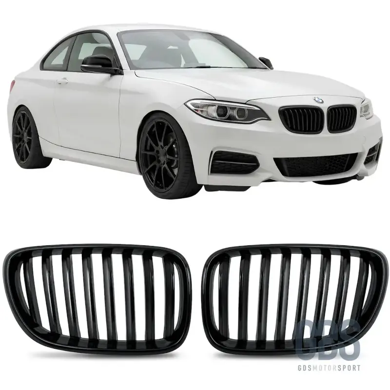 Grilles de Calandre Simple Lame Noir Brillant pour BMW Série 2 F22 F23
