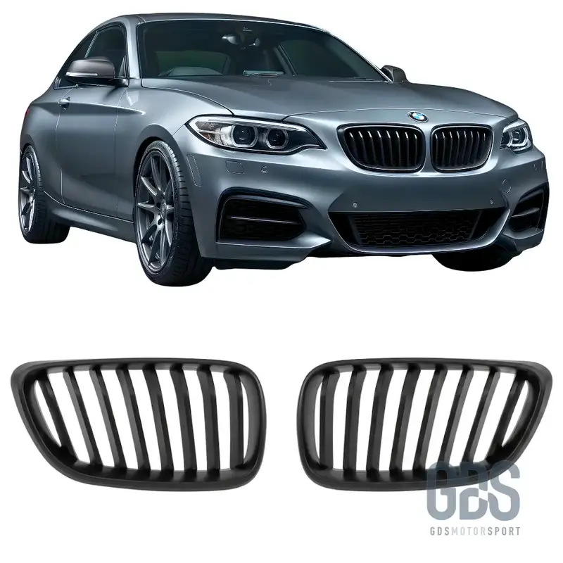 Grilles de Calandre Simple Lame Noir Mat pour BMW Série 2 F22 F23