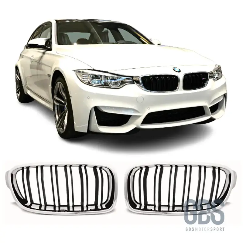 Grilles de calandre Type vrai M3 F80 BMW F30 / F31 Noir Chrome