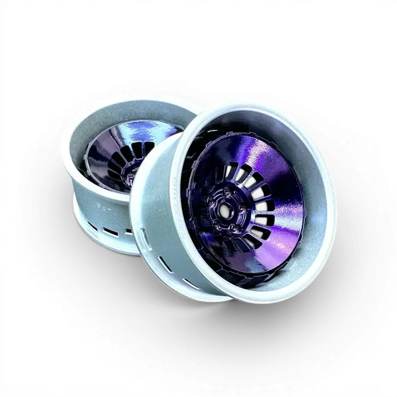 Gris argent Cercle + Bowler Centre disque Violet chrome (2 pièces)