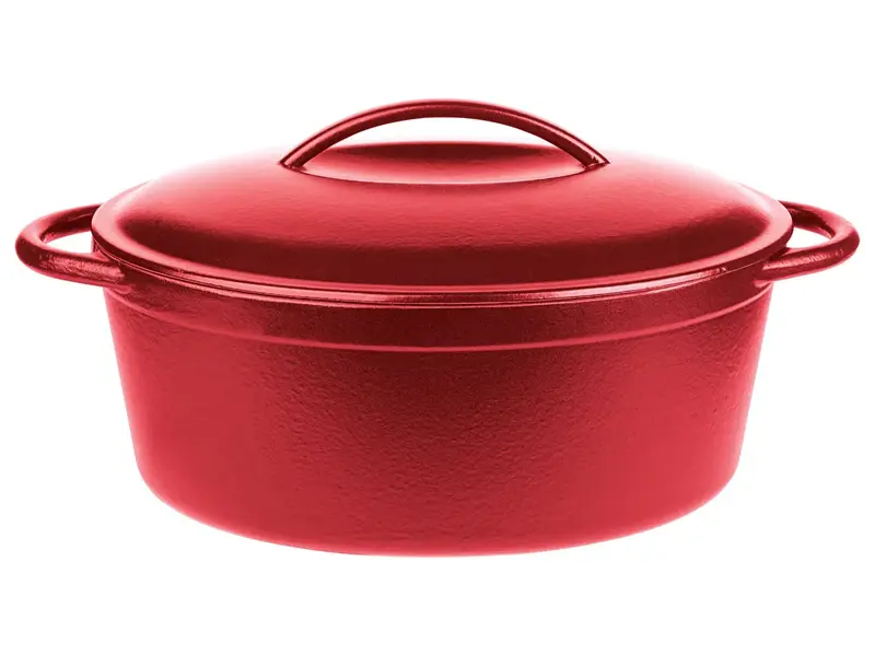 GSW Plat de cuisson en fonte 33x25 cm Rouge - Neuf Outlet