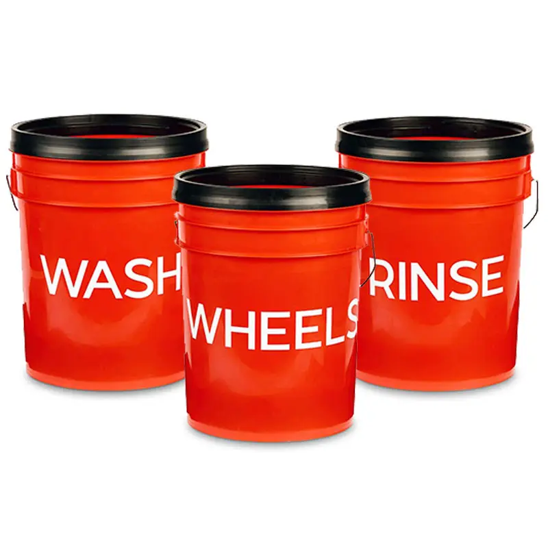 Gtechniq Autocollants Seaux — Wash, Wheel & Rinse | Kit 3 Stickers