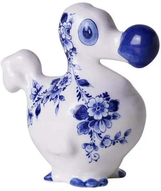 Heinen Delfts Blauw Decoratiebeeld De Blauwe Dodo - Nieuw Outlet