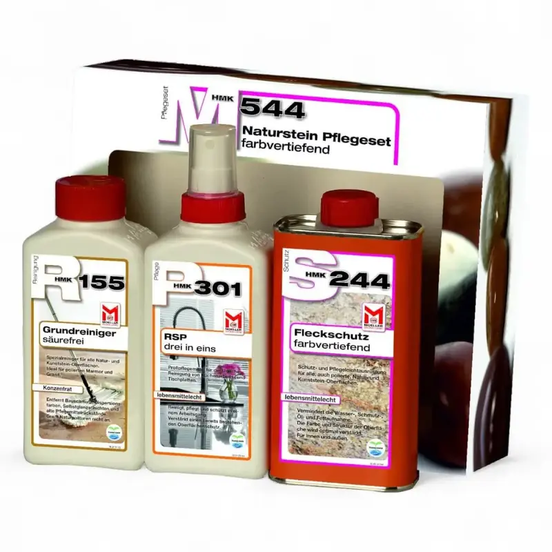 HMK M544 Kit d'entretien pierre naturelle - intensifiant la couleur