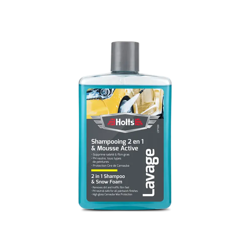 Holts 2 En 1 Shampooing Mousse Active 475ml - Nettoyage Efficace et Protection pour Votre Véhicule
