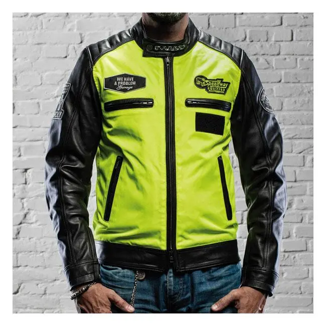 Holy Freedom Zero Vision Leather Jacket Noir/Fluo