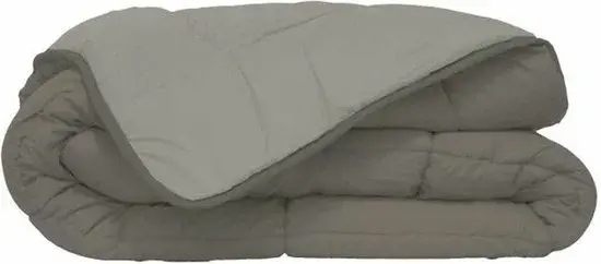 Housse de Couette Lits Jumeaux 240x220 Taupe & Lin - Nouveau Outlet