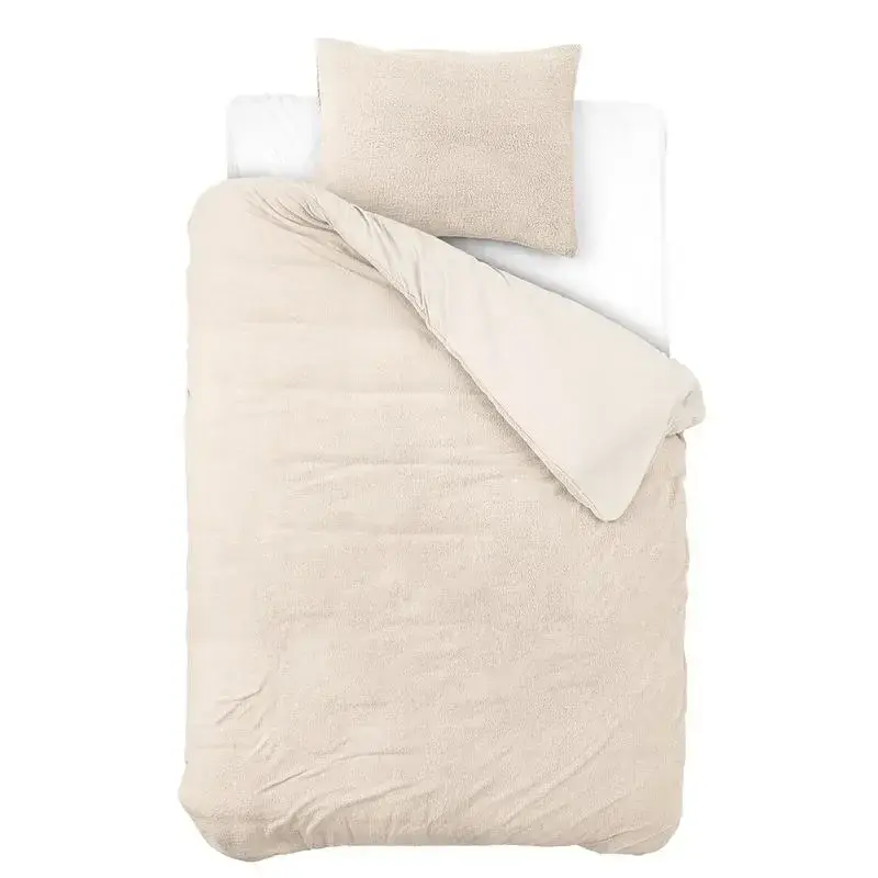 Housse de couette Teddy Blanc cassé 140x200 - Nouveau Outlet