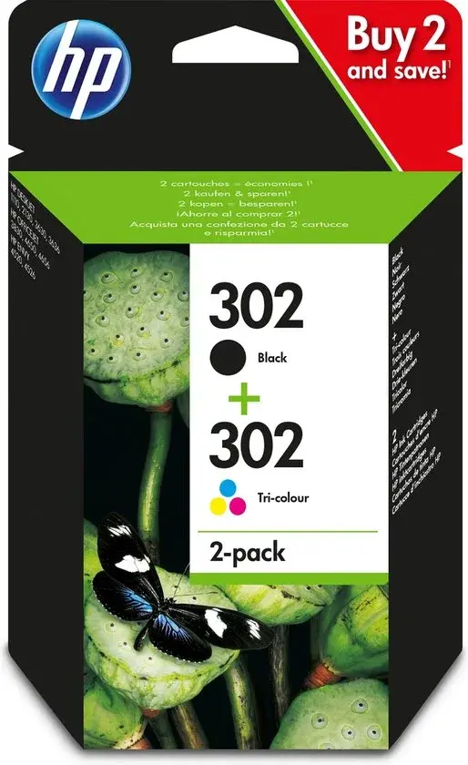 HP 302 Cartouche d'encre Noir/Couleur d'origine - Neuf Outlet