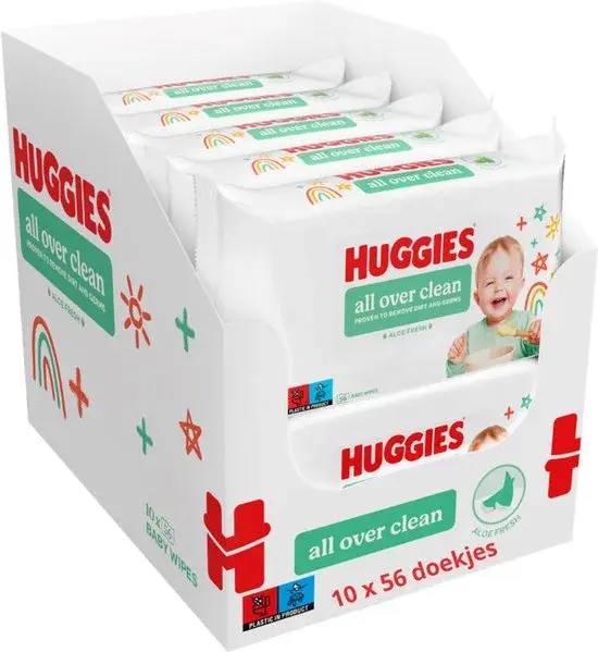 Huggies Lingettes All Over Clean 10x56 - Nouvelle Offre