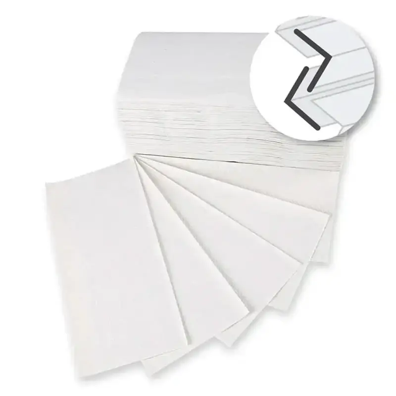 HygoClean Serviettes en papier 2 plis Blanc Papier recyclé FSC Pli V/ZZ 23x21