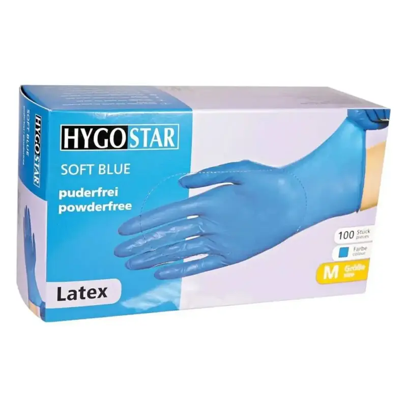 HYGOSTAR Gants en latex Soft Blue sans poudre 100 pièces