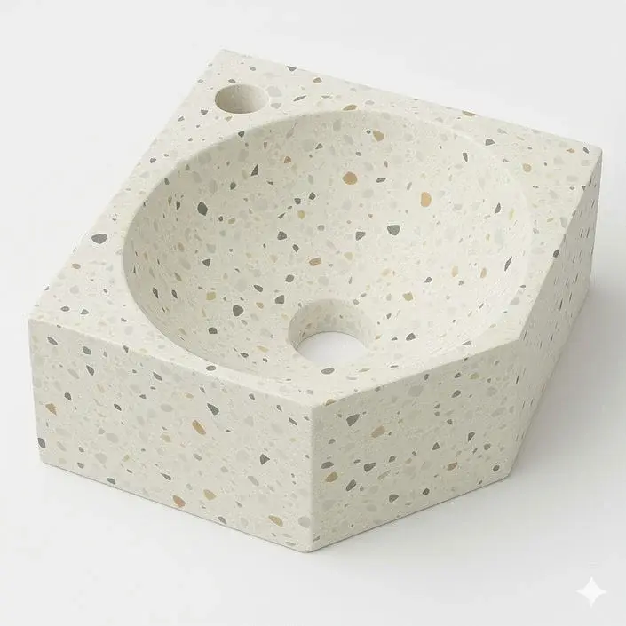 Ink Matrix Fontaine d'angle 27x27cm Terrazzo - Nouveau Outlet