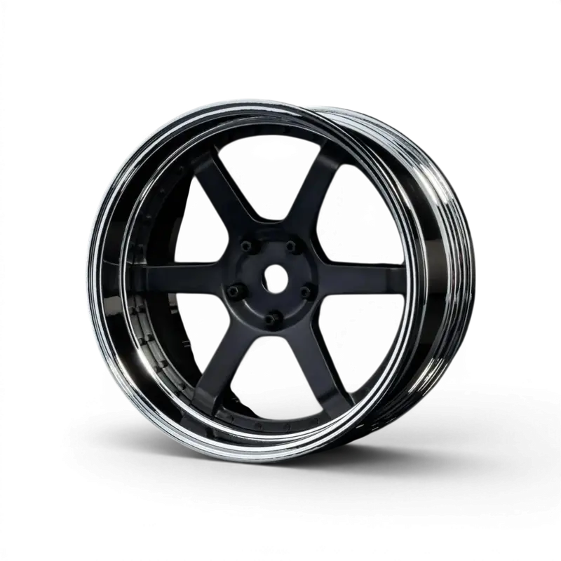 Jantes 106 Offset réglable Chrome/noire mat