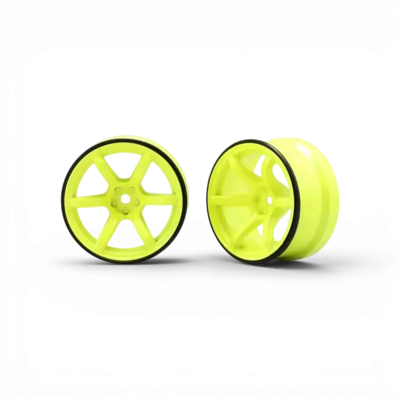 Jantes 6 branches HIGH TRACTION OFFSET 6 jaune fluo