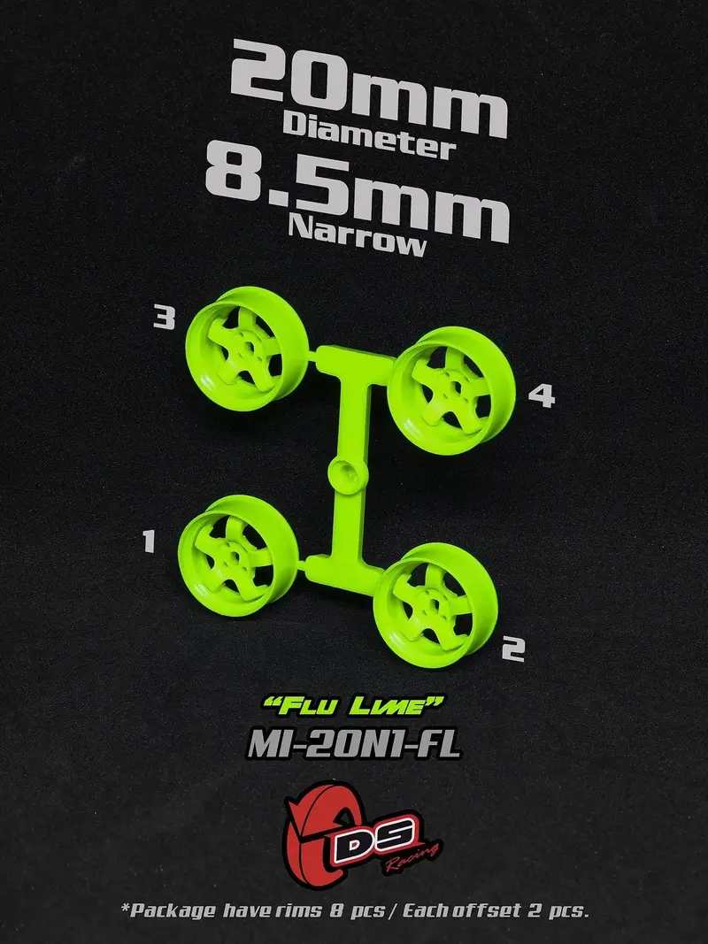 Jantes Lime citron vert Mini Z N - 20mm - 8.5mm