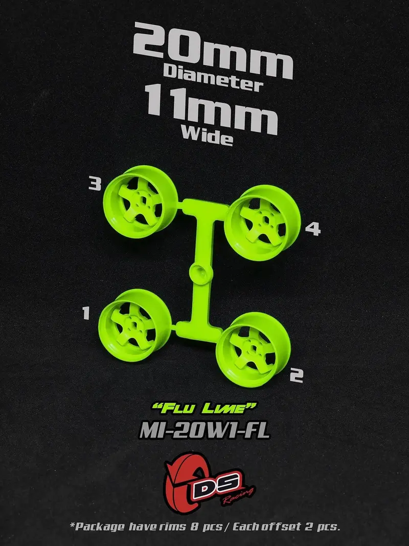 Jantes Lime citron vert Mini Z W - 20mm - 11mm