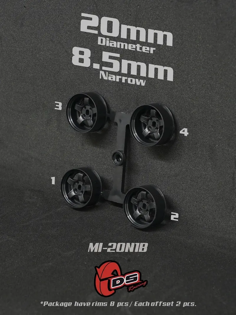 Jantes noires Mini Z N - 20mm - 8.5mm