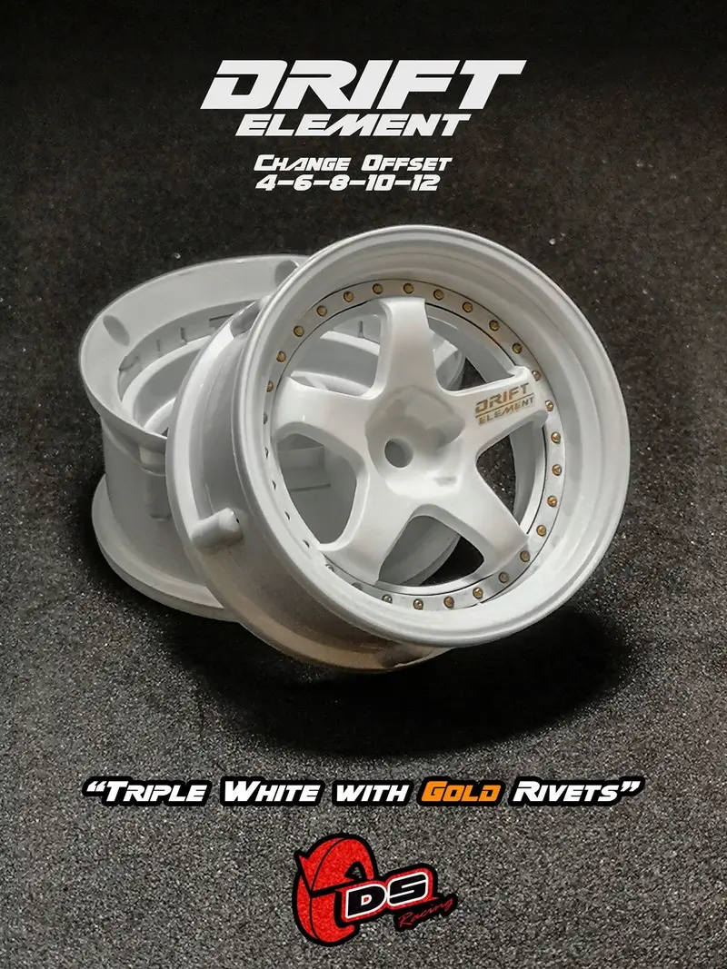 Jantes réglables Drift Element Blanches/visserie or