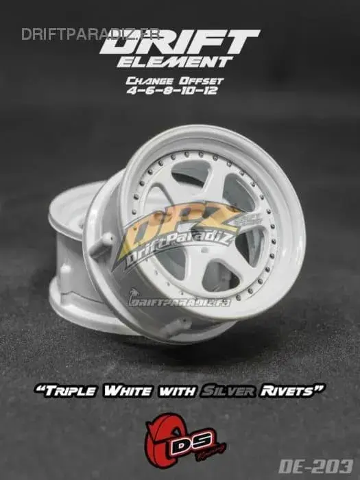 Jantes réglables Drift Element II blanches/visserie grise