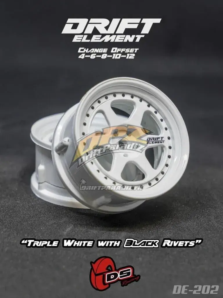 Jantes réglables Drift Element II blanches/visserie noires