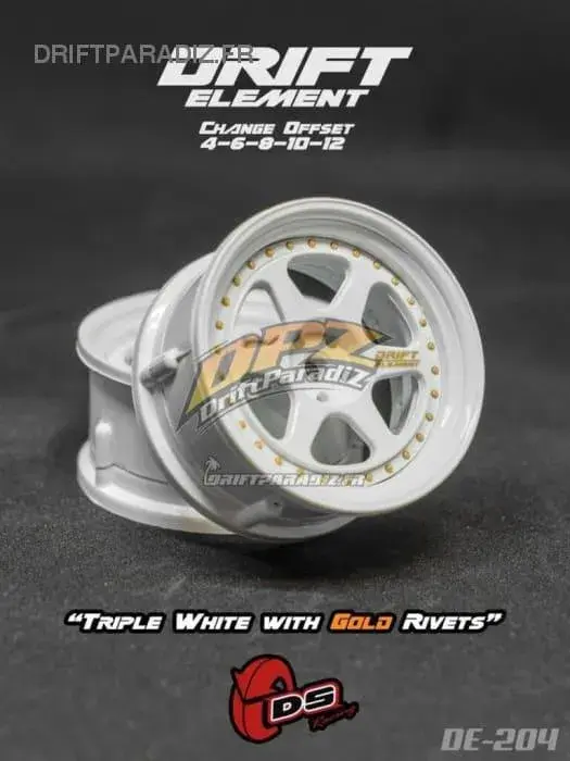 Jantes réglables Drift Element II blanches/visserie or