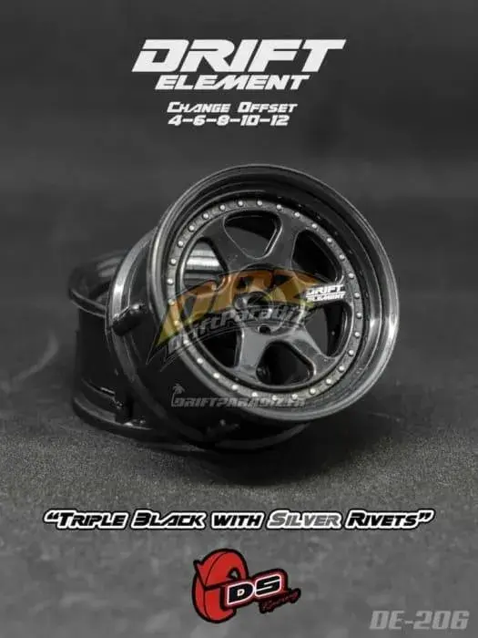 Jantes réglables Drift Element II Noires/visserie grise