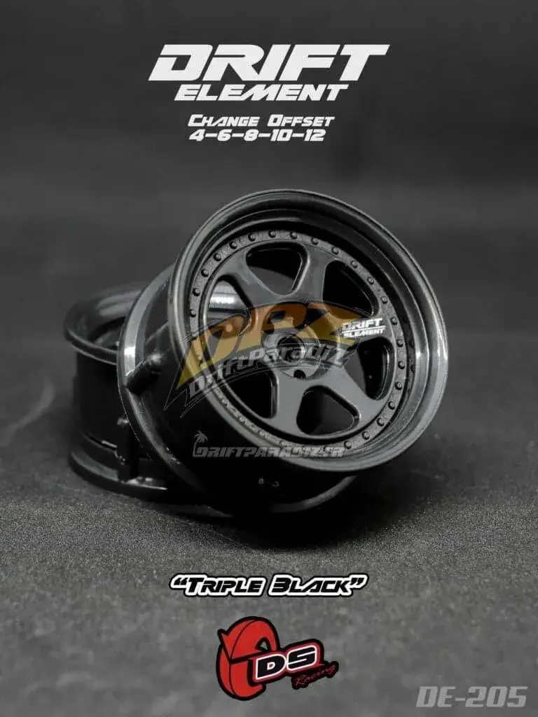 Jantes réglables Drift Element II Noires/visserie Noires