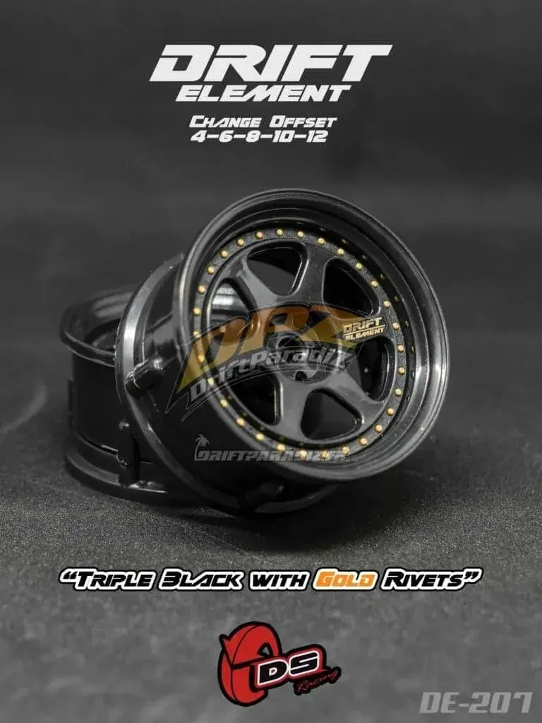 Jantes réglables Drift Element II Noires/visserie or
