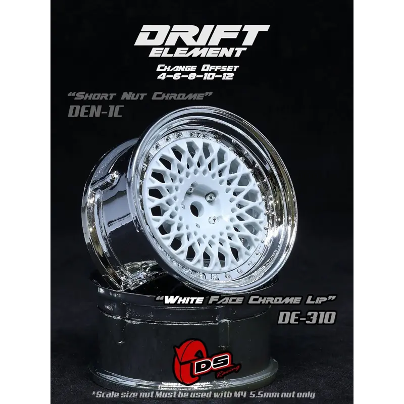 Jantes réglables Drift Element Mesh Blanches/Rivets Chrome