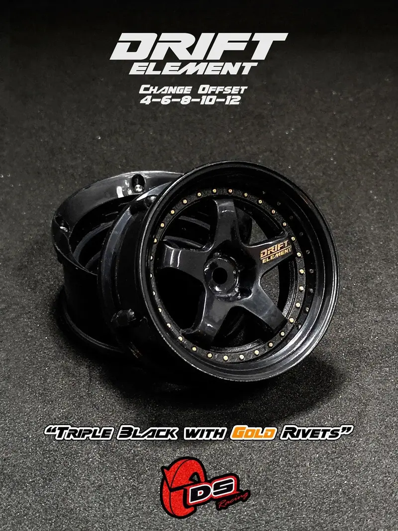 Jantes réglables Drift Element Noir/visserie or