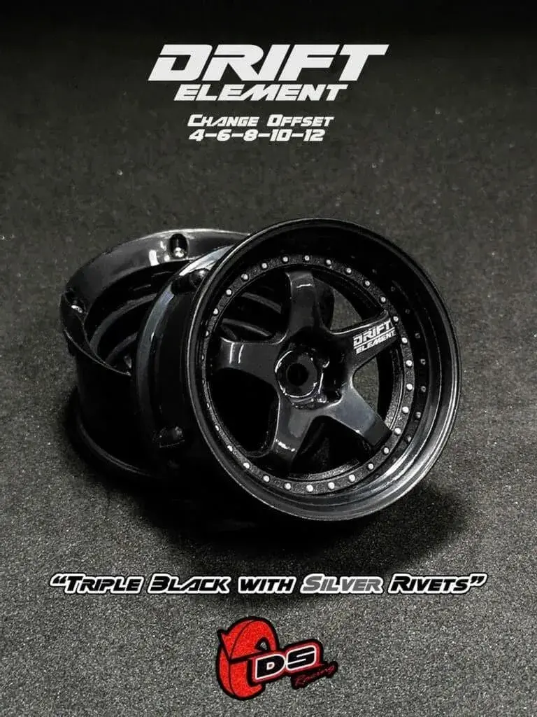 Jantes réglables Drift Element Noir/visserie silver