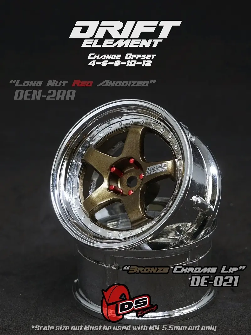 Jantes réglables Drift Elements Bronze/Chrome/visserie Chrome