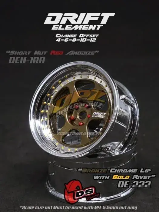 Jantes réglables Drift Elements Bronze/Chrome/visserie Or