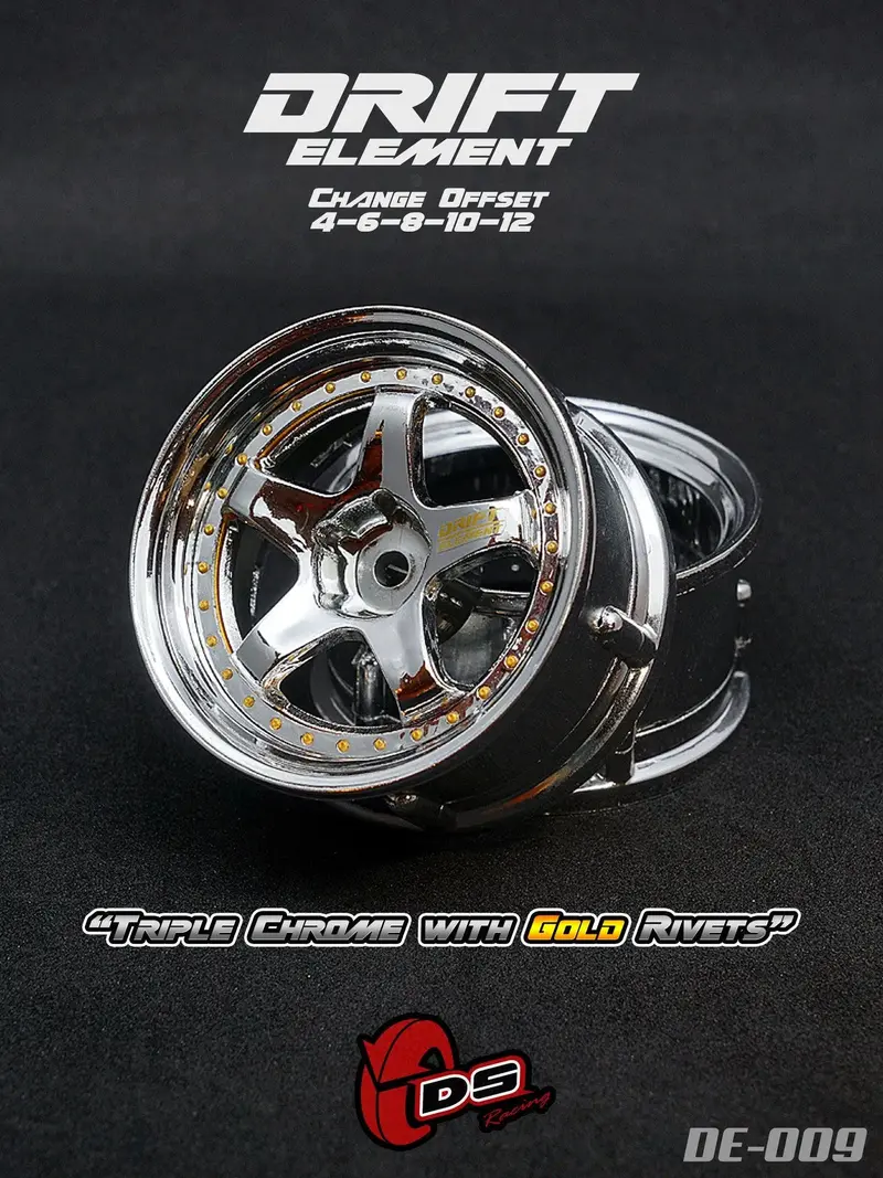 Jantes réglables Drift Elements Chromes/Chromes/visserie Or