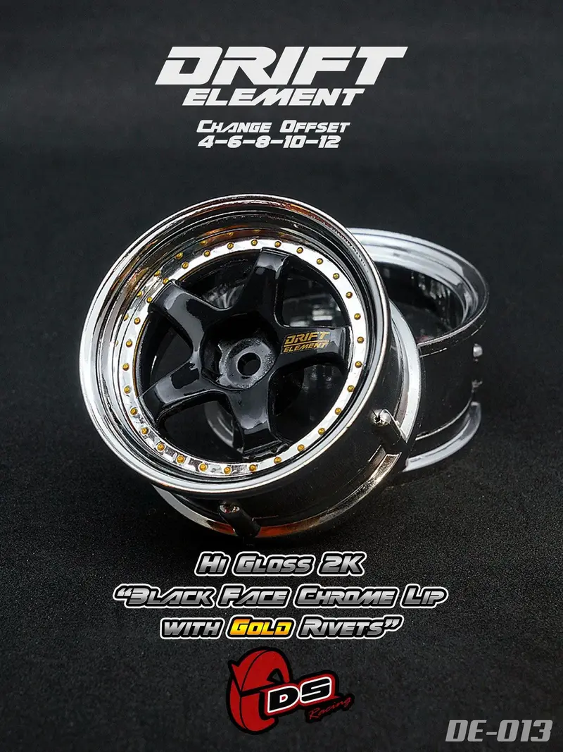 Jantes réglables Drift Elements Chromes/noires/visserie or