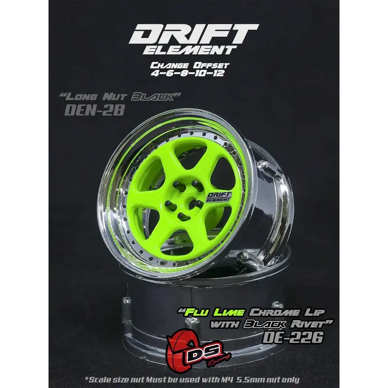 Jantes réglables Drift Elements Citron/Chrome/noir